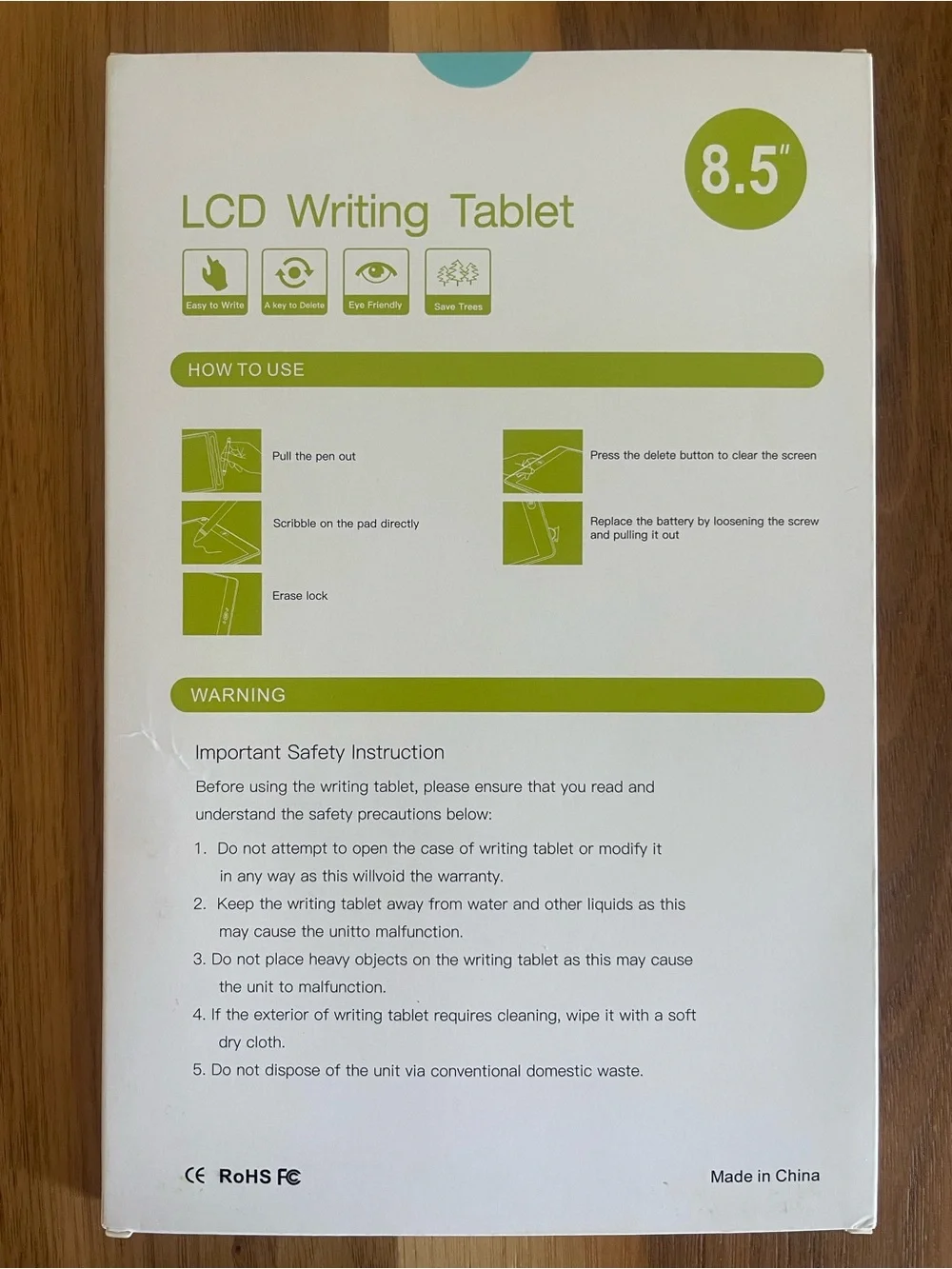LCD Writing Tablet - Blue Frame (8.5